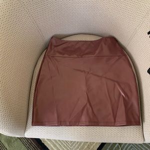 Maroon leather skirt
